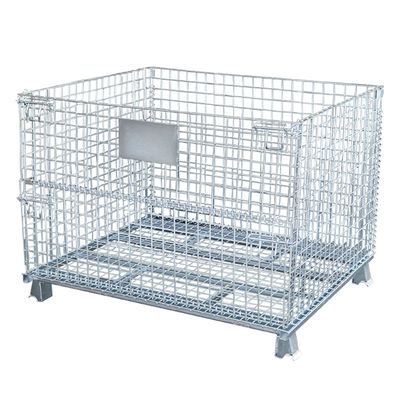 جودة  Medium Duty 1000KG Capacity 50x50 Folding Wire Mesh Container مصنع