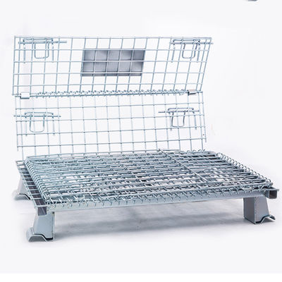 جودة  Collapsible Workshop 6.0mm Wire Q235 Steel Pallet Cages مصنع