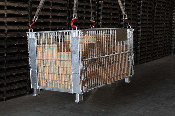 الزنك اللوجستية المغلفة 1000kg 50 * 100mm صندوق شبكة سلكية البليت